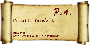 Pribill Arnót névjegykártya