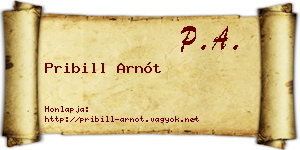 Pribill Arnót névjegykártya